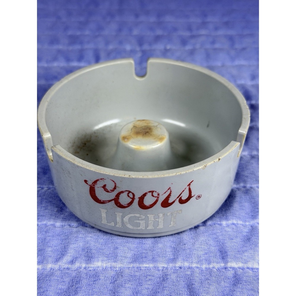 Vintage Coors Light Beer Ashtray Brookpark 1601 Gray Bar Pub Advertising